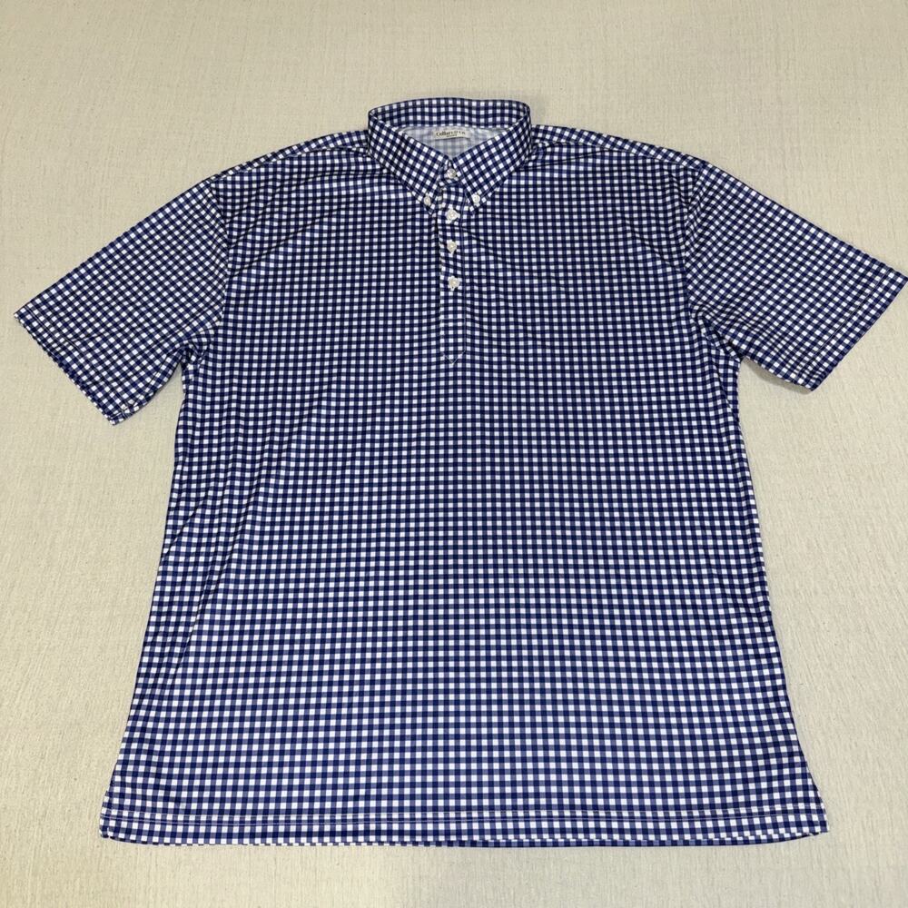 Collars and Co Golf Polo Blue Checks Size 2XL Preppy NWOT